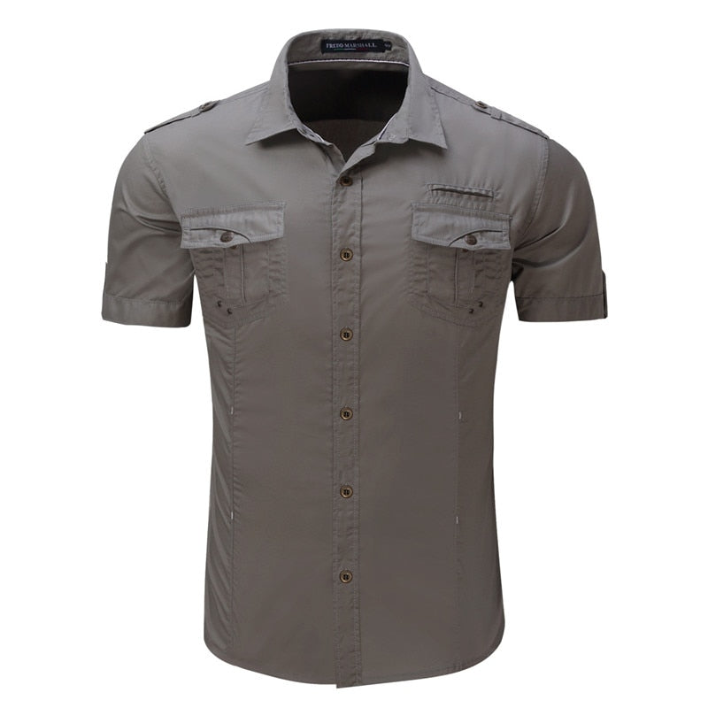 Camisa kaki militar hombre