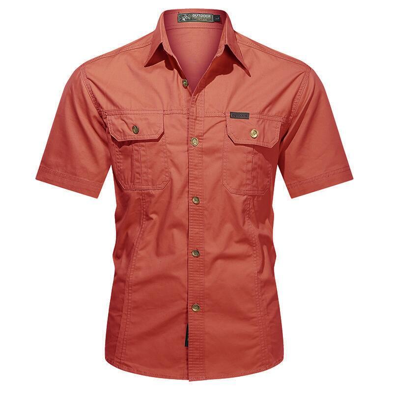 Camisa militar beige hombre