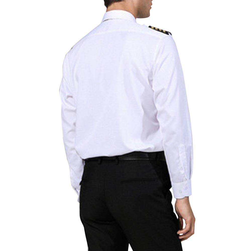 Camisa militar blanca manga corta hombre