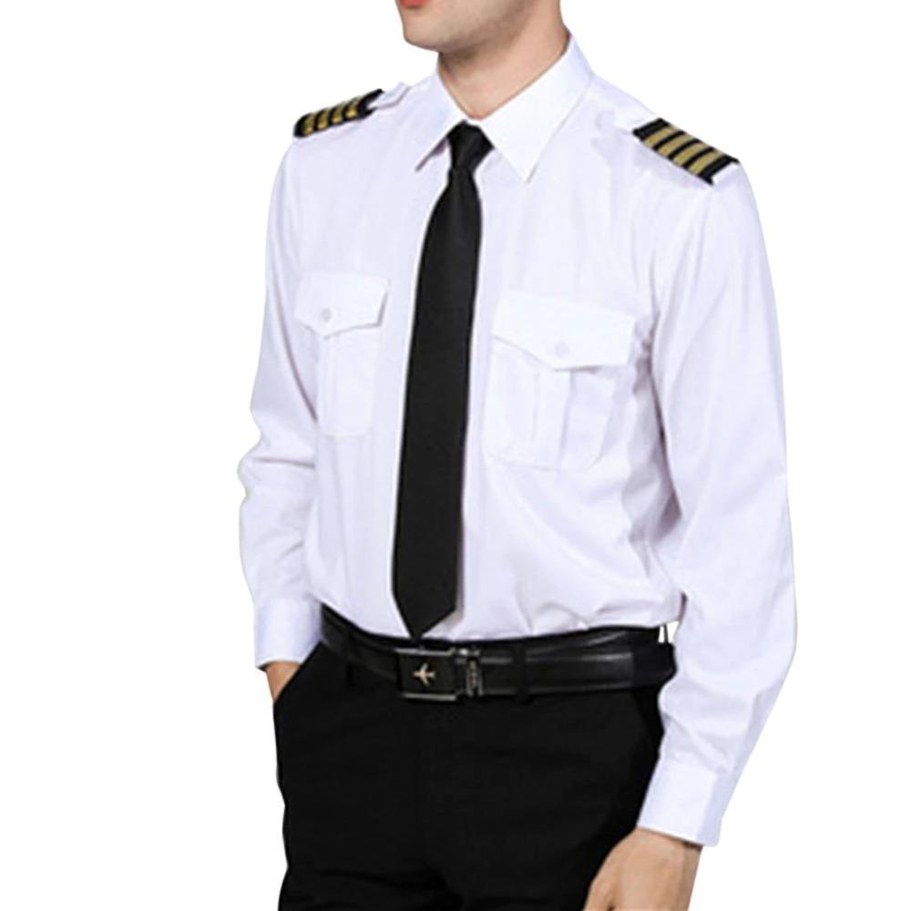 Camisa militar blanca manga corta hombre