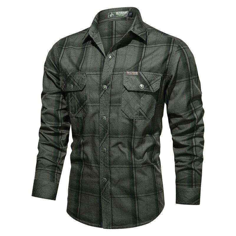 Camisa militar hombre azul