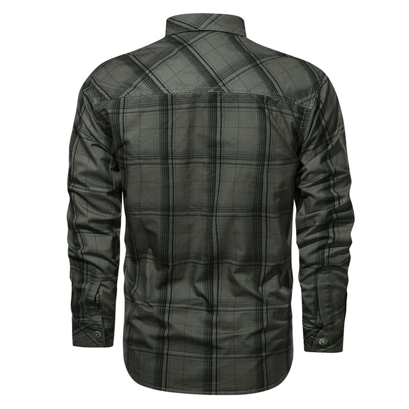 Camisa militar hombre azul
