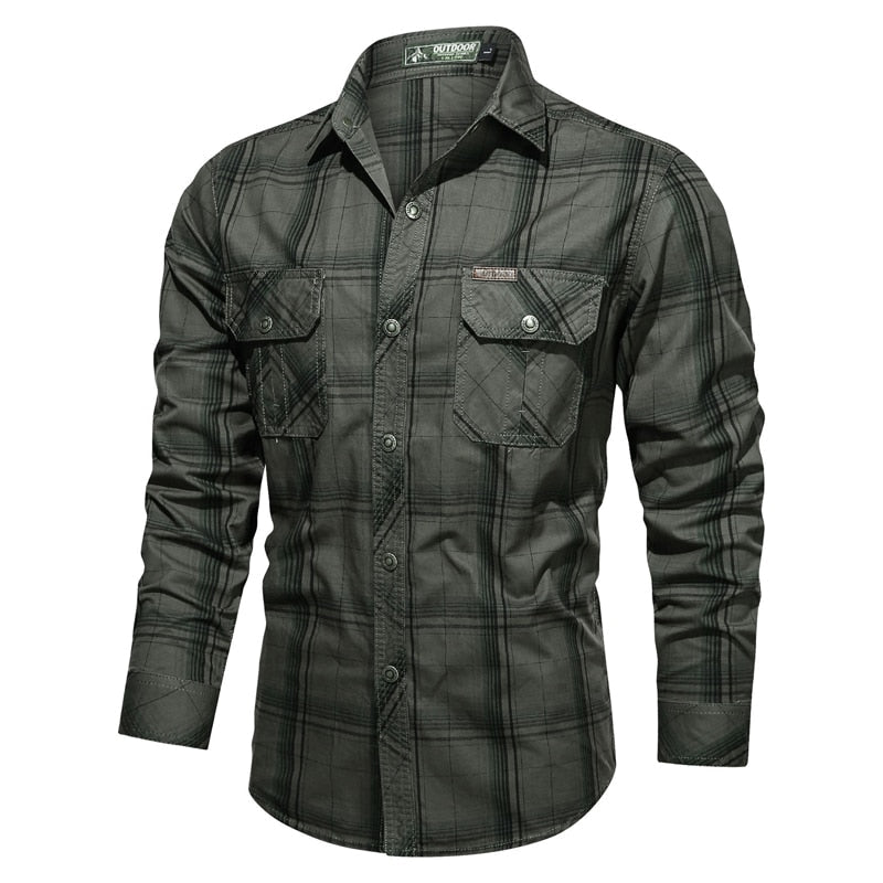 Camisa militar hombre azul