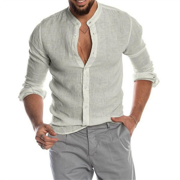 Camisa militar hombre blanca