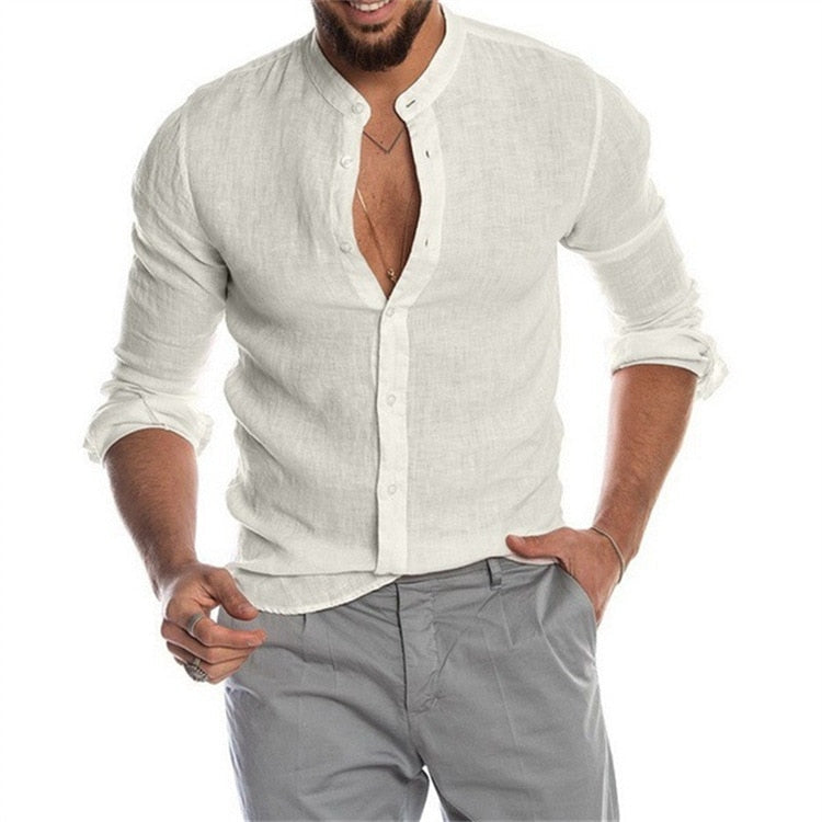 Camisa militar hombre blanca