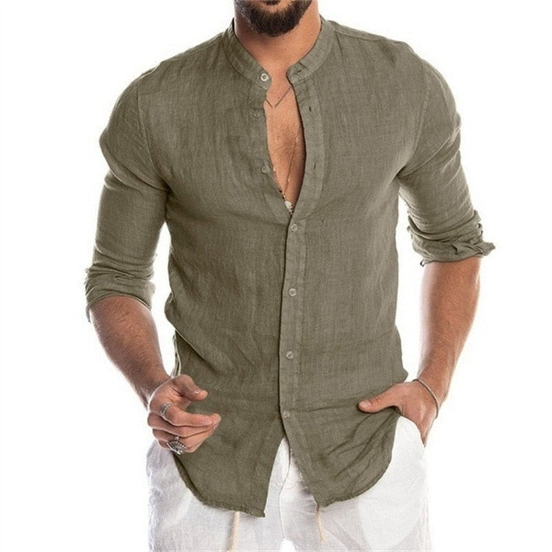 Camisa militar hombre blanca