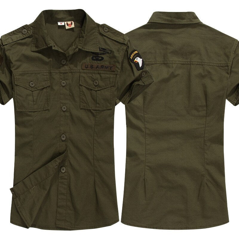 Camisa militar hombre moda