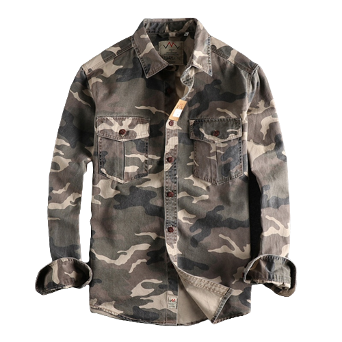 Camisa militar verde hombre