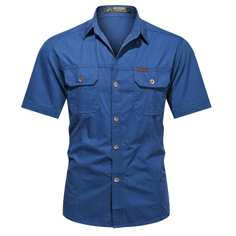 Camisa mujer estilo militar azul