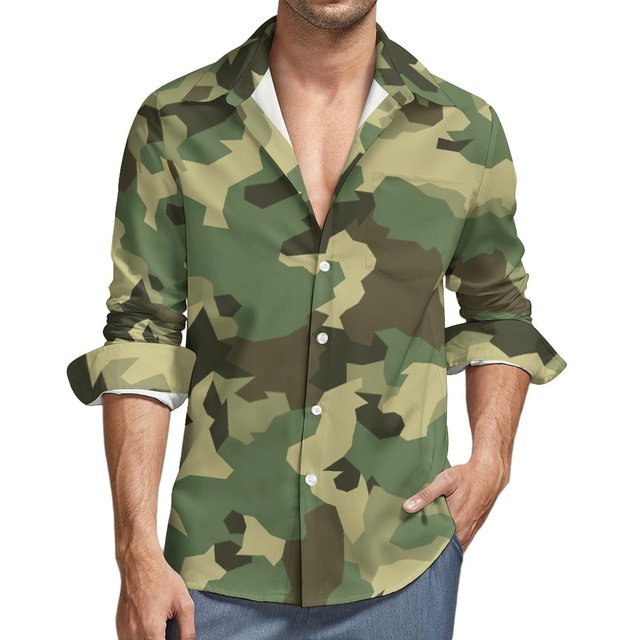 Camisa para hombre verde militar
