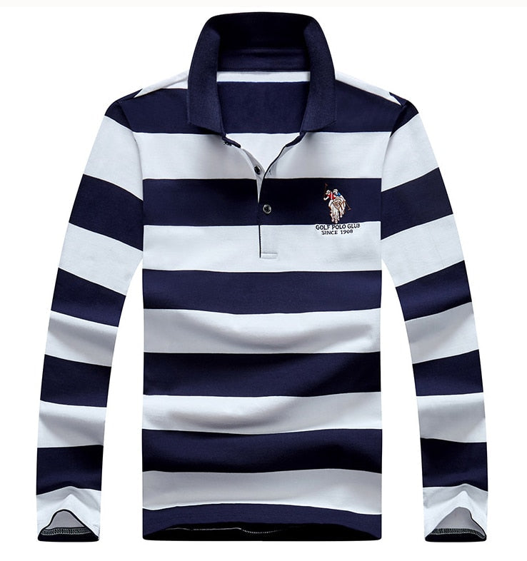 Camisa polo manga larga hombre