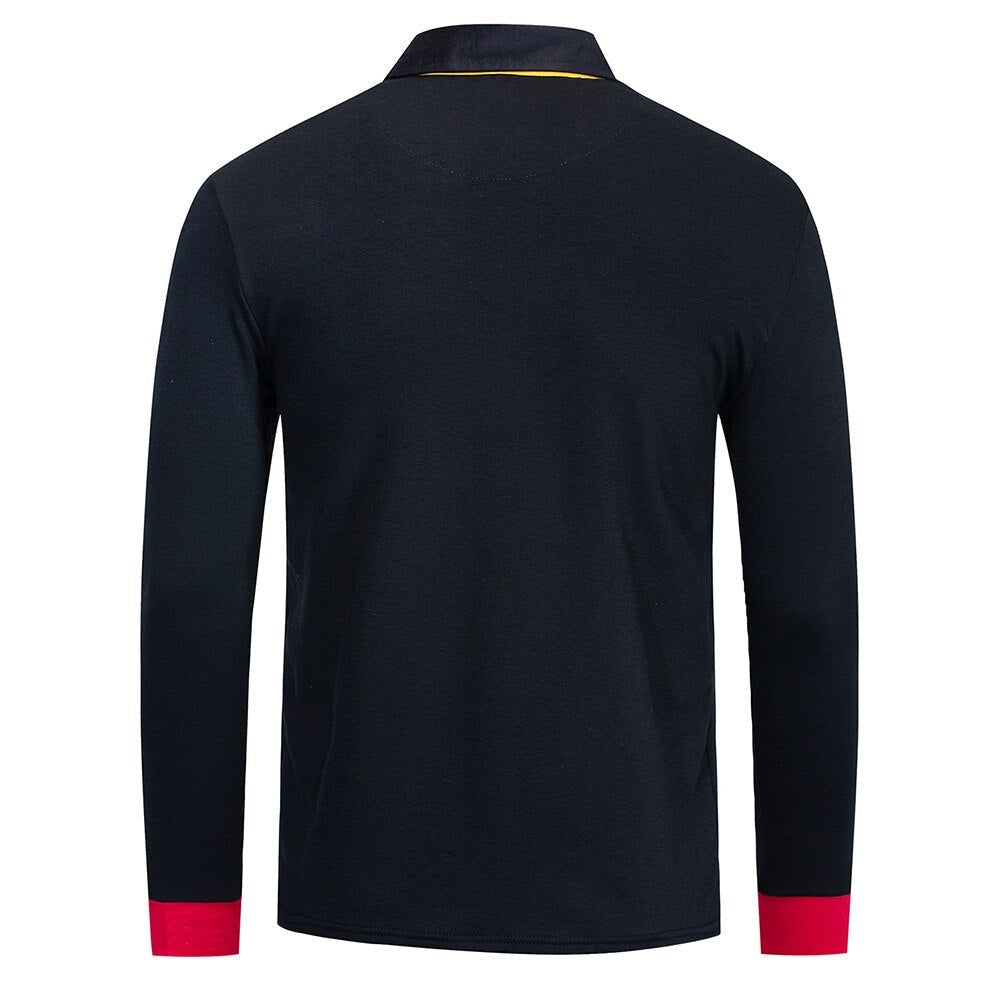 Camisa polo negra manga larga