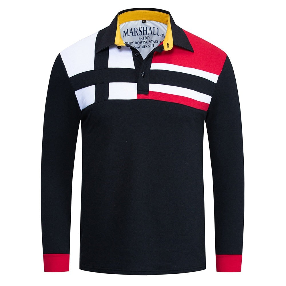 Camisa polo negra manga larga