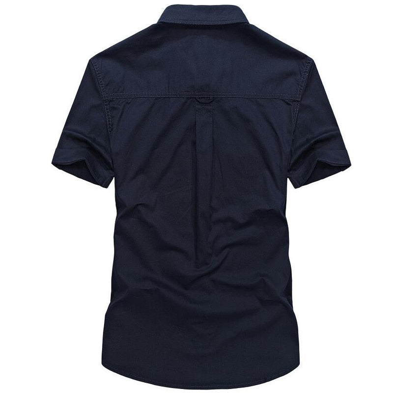 Camisa verde militar con parches hombre