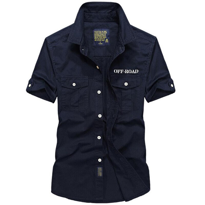 Camisa verde militar con parches hombre