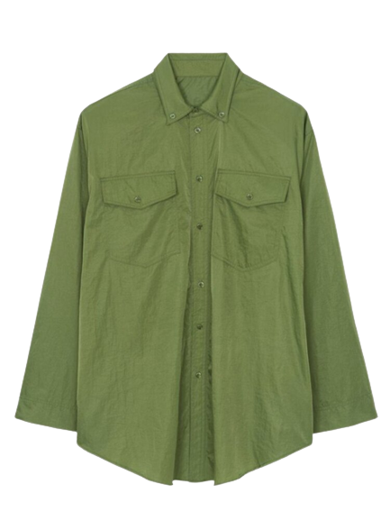 Camisa verde militar mujer larga