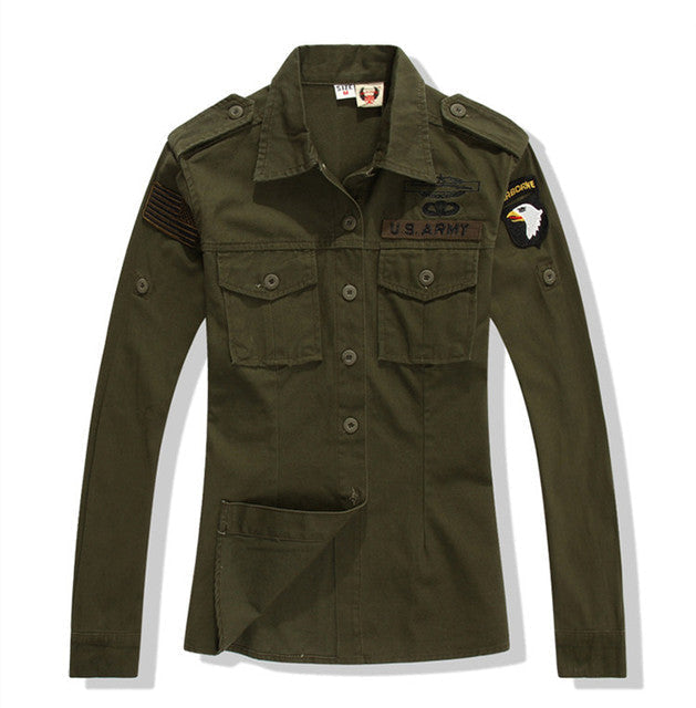 Camisa verde mujer militar