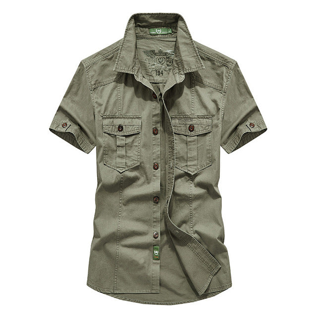 Camisa verde oliva militar hombre