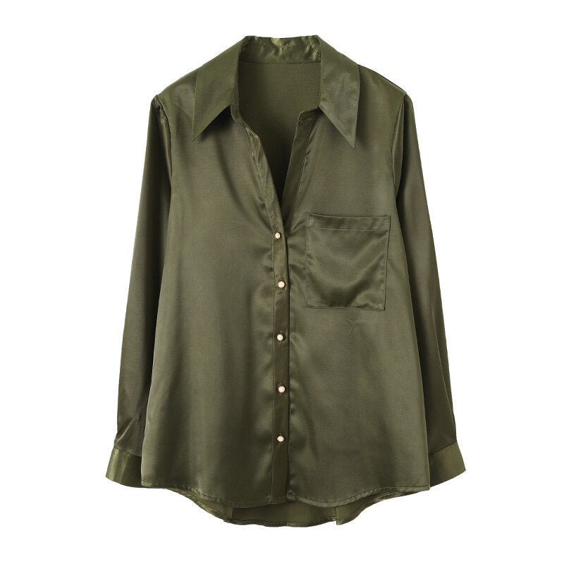 Camisas verde militar mujer