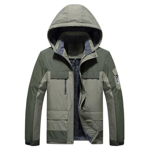 Campera parka verde militar hombre