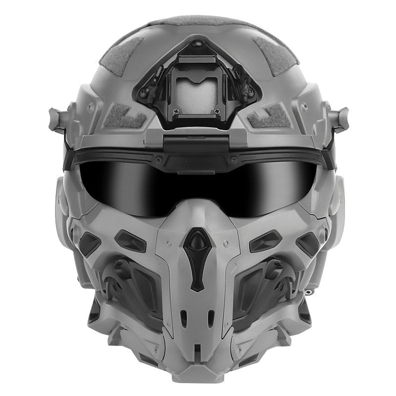 Casco militar con mascara