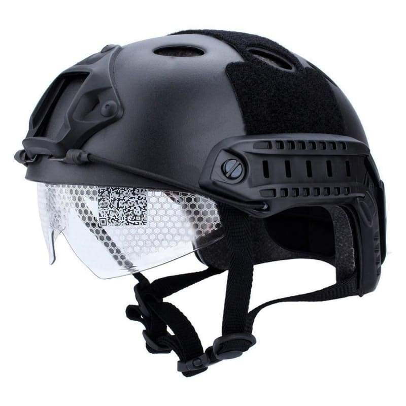 Casco militar con proteccion facial