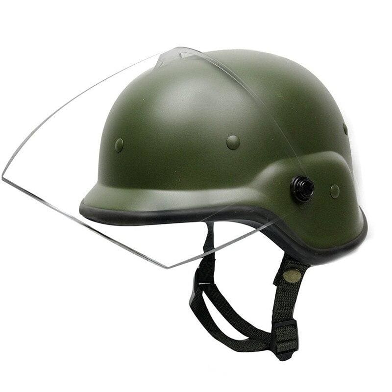 Casco militar con visor