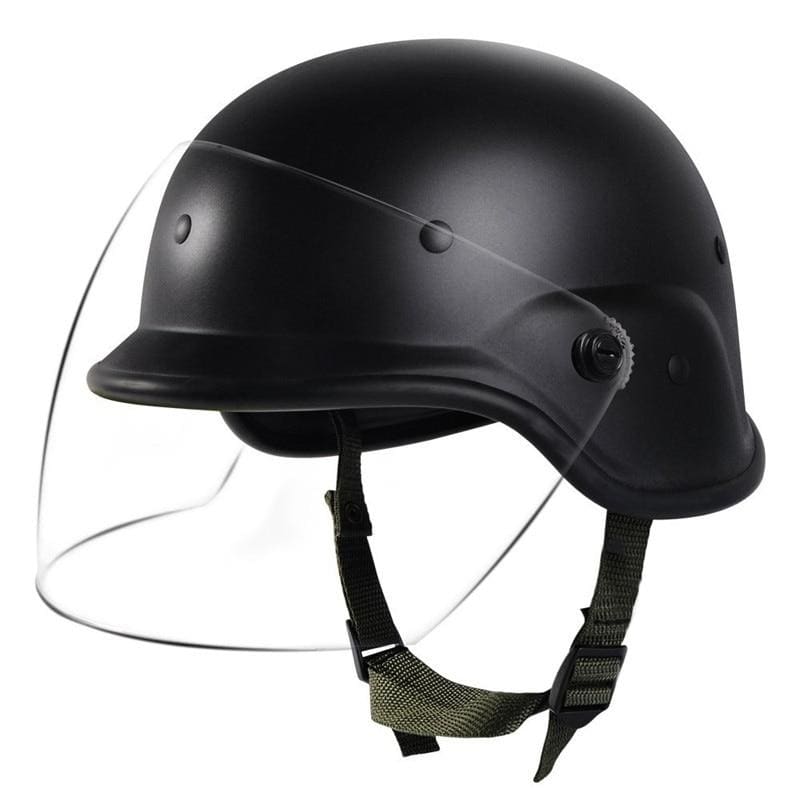 Casco militar con visor