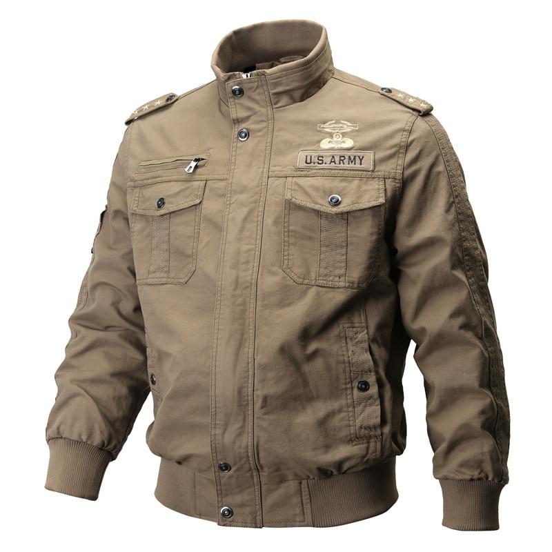 Chaqueta camisa verde militar hombre