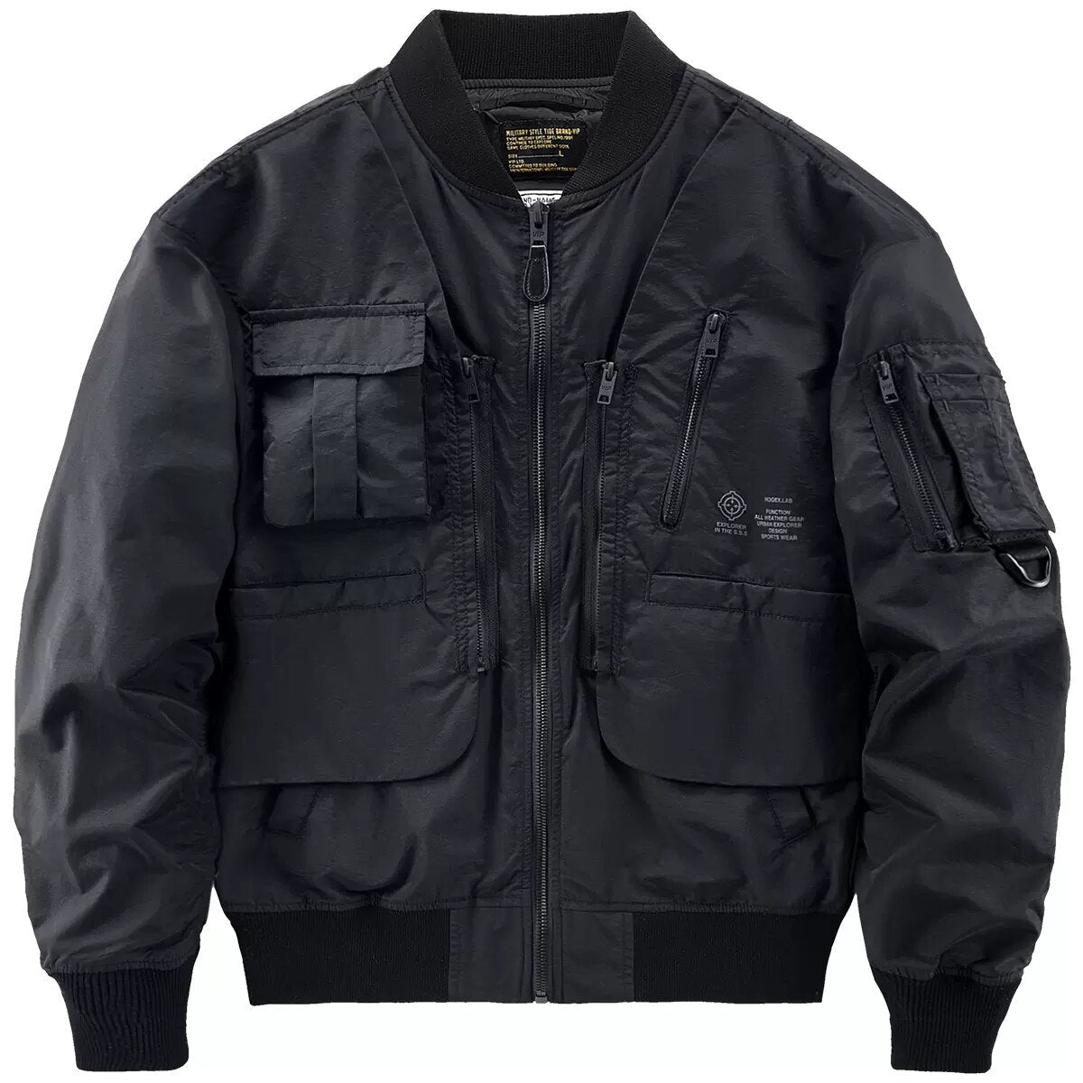 Chaqueta estilo militar hombre negra