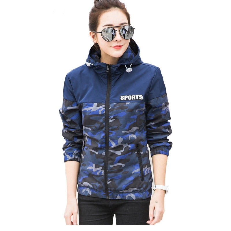 Chaqueta estilo militar mujer azul marino
