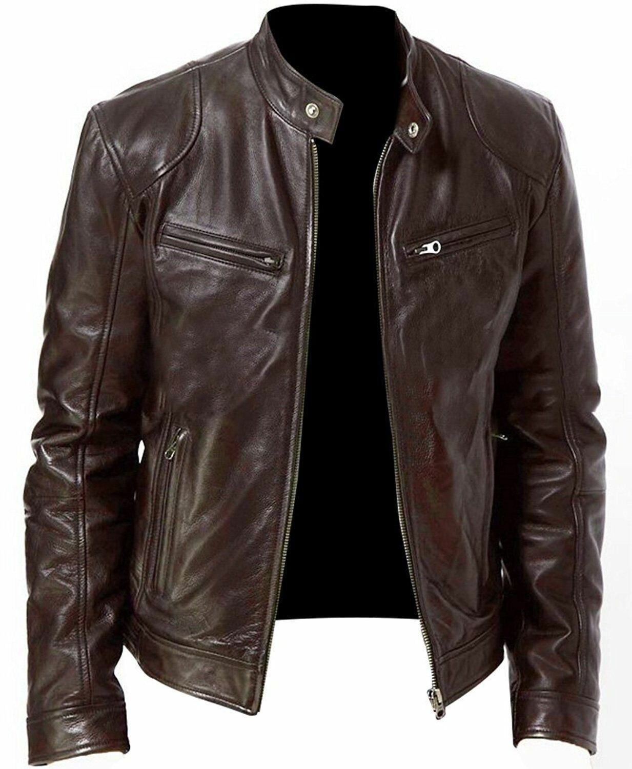 Chaqueta hombre militar cuero