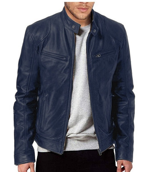 Chaqueta hombre militar cuero