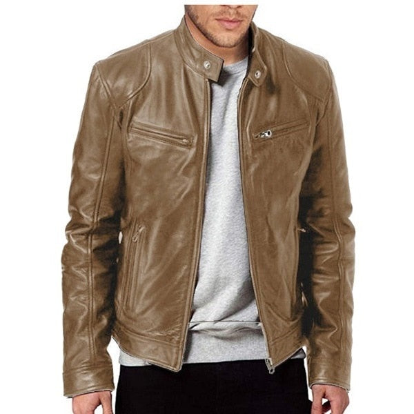 Chaqueta hombre militar cuero