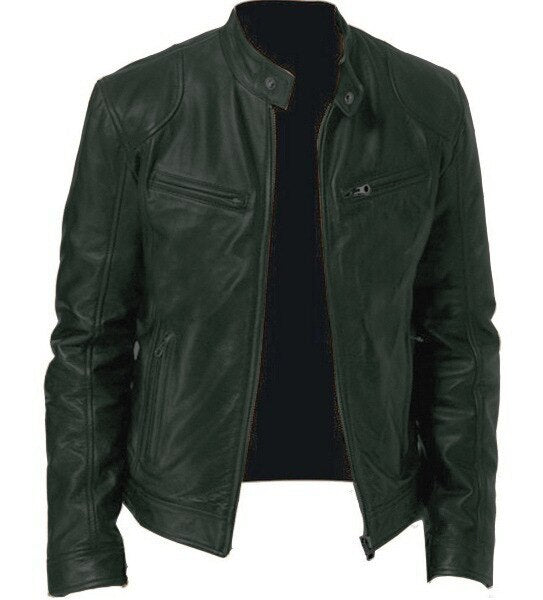 Chaqueta hombre militar cuero