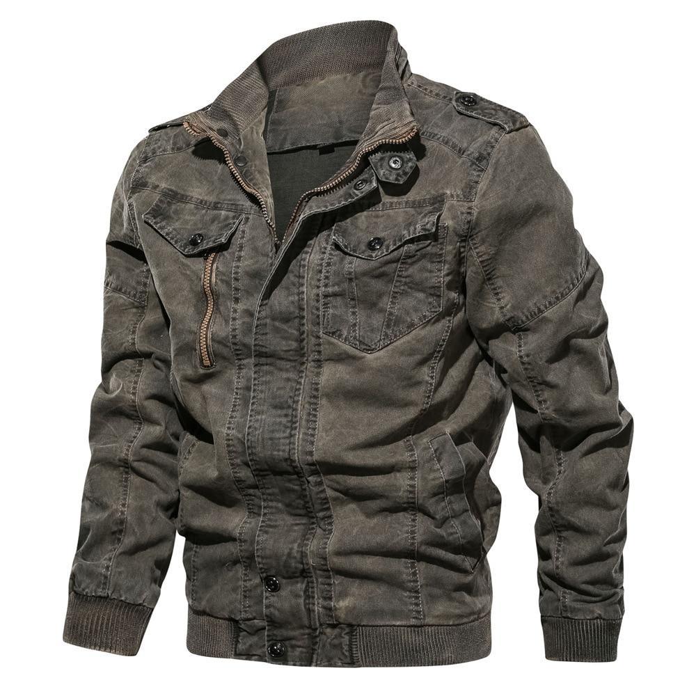 Chaqueta militar azul hombre