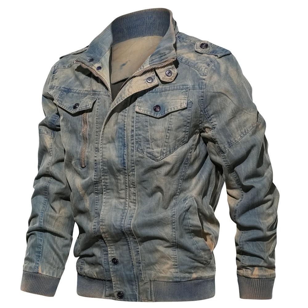 Chaqueta militar azul hombre