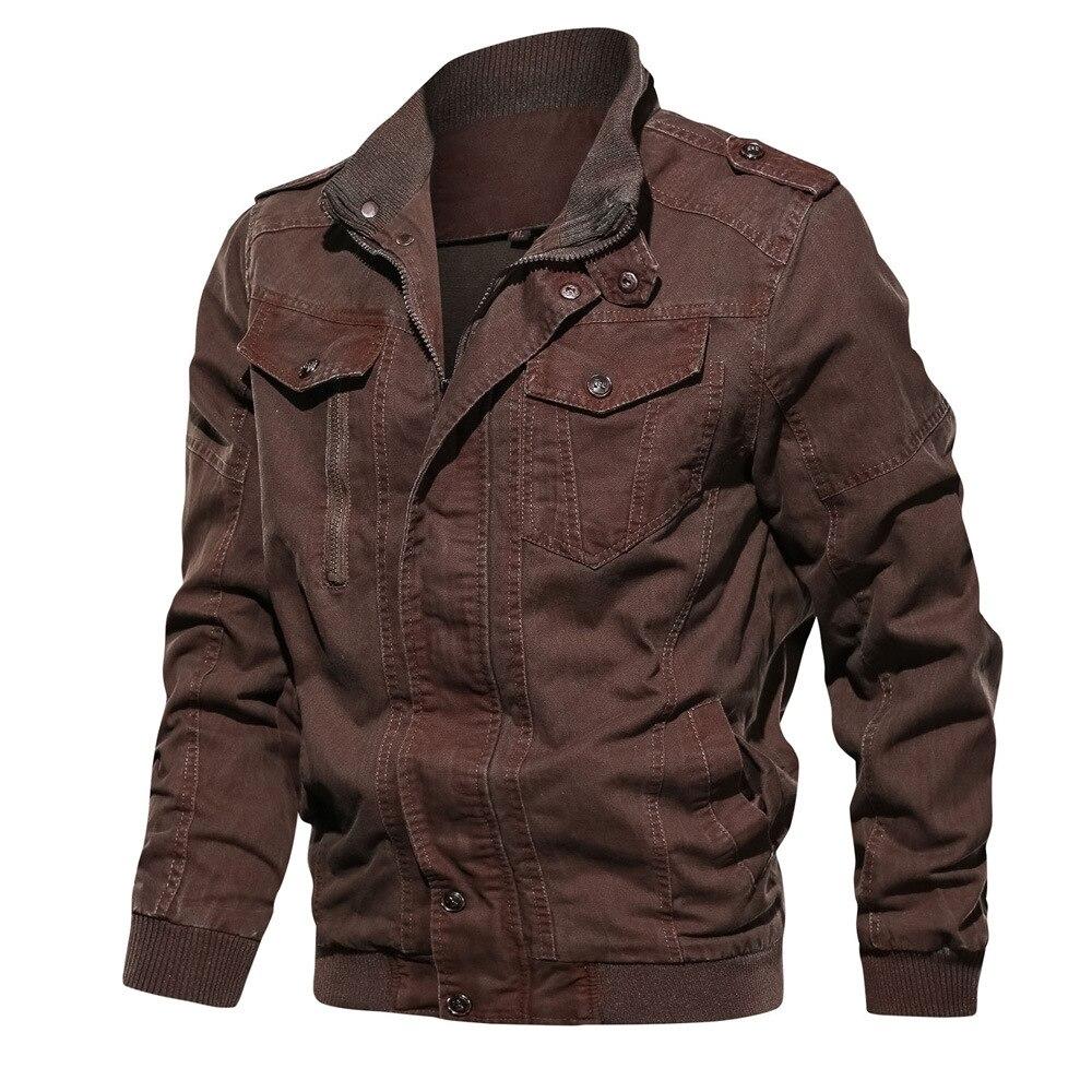 Chaqueta militar azul hombre