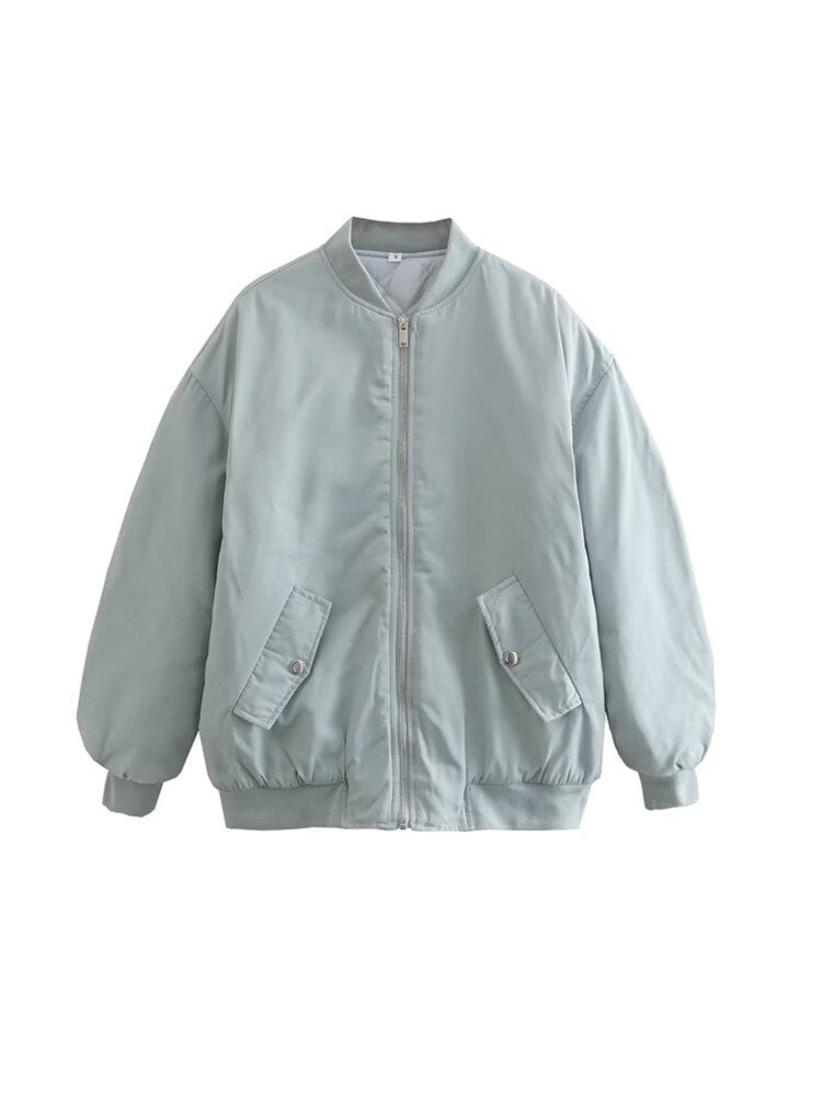 Chaqueta militar azul para mujer