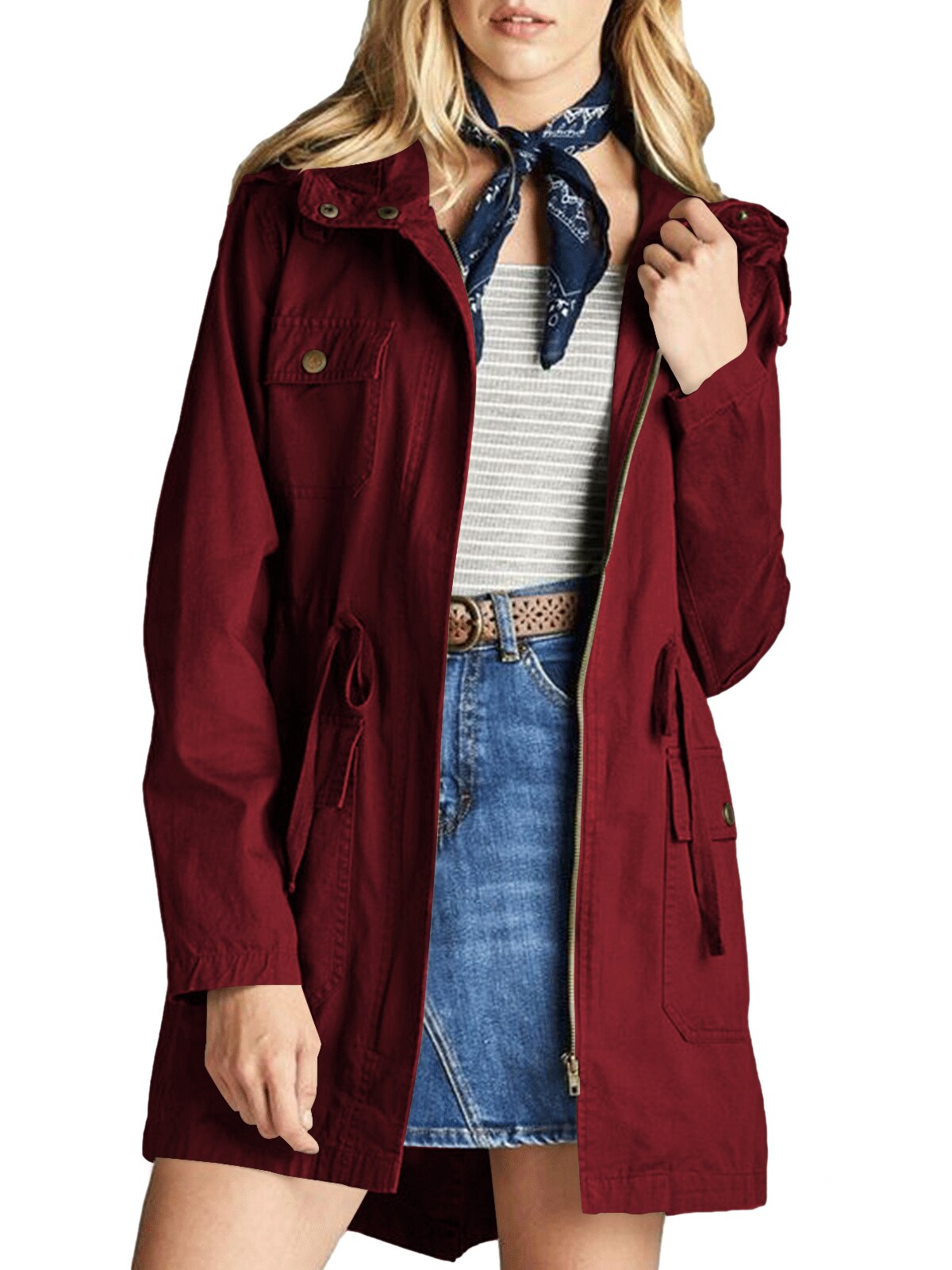 Chaqueta militar caki mujer