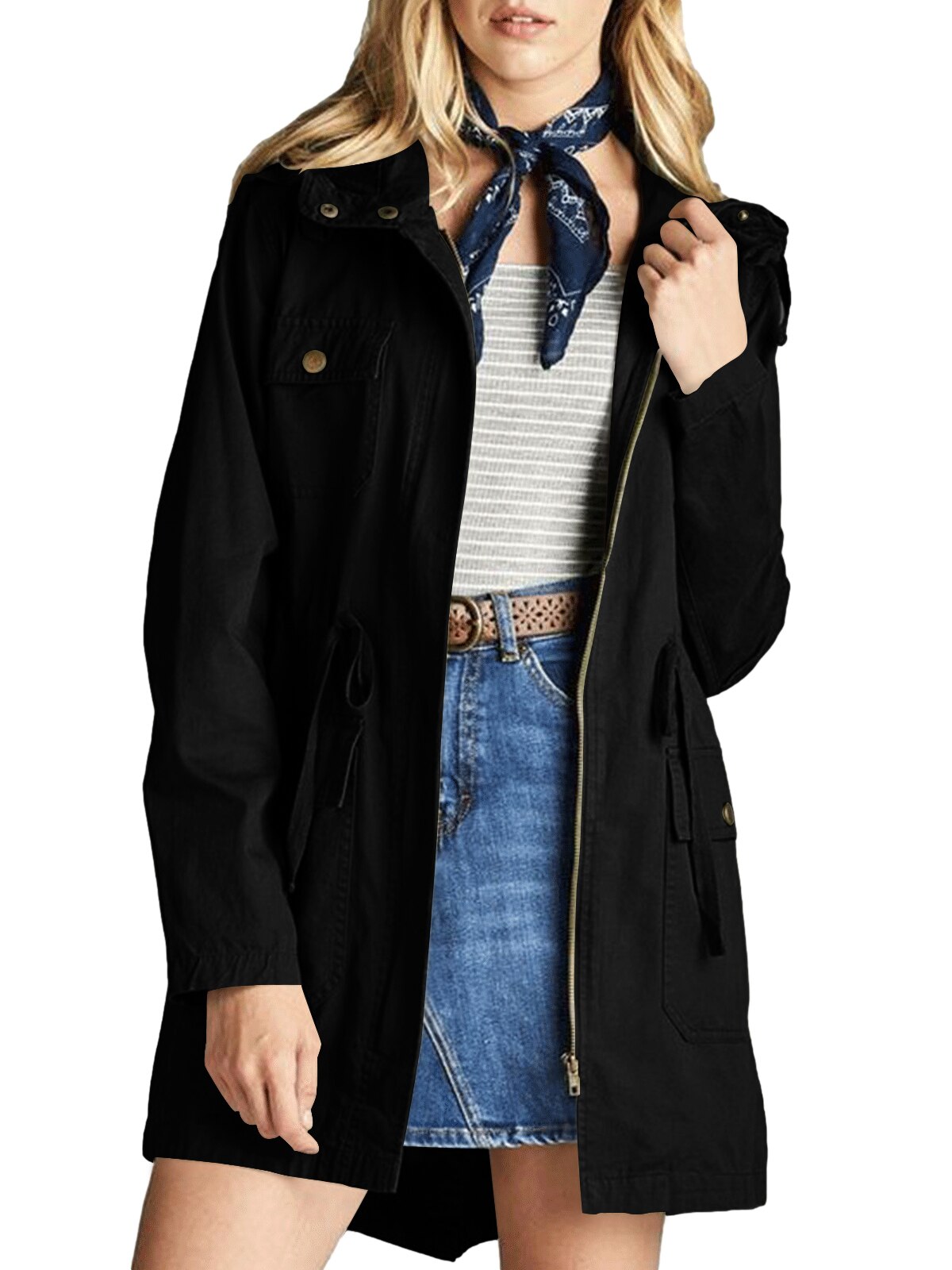 Chaqueta militar caki mujer