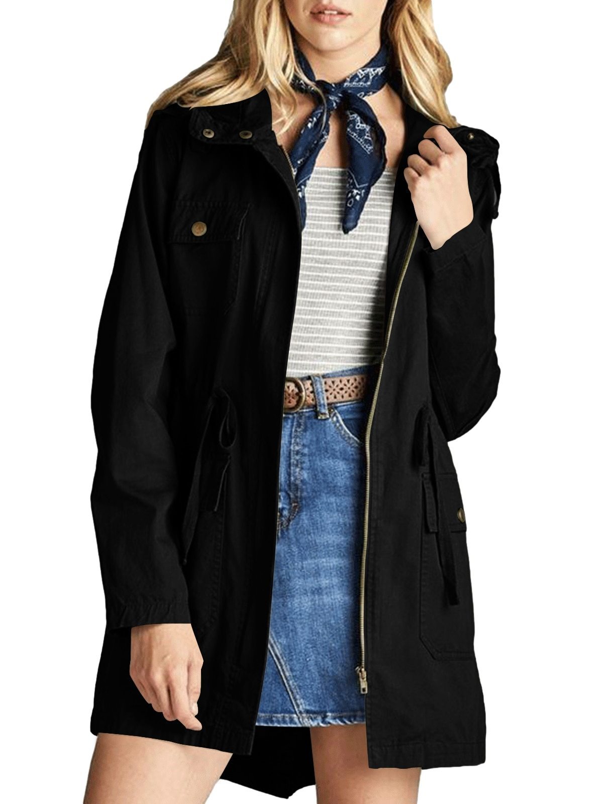 Chaqueta militar caki mujer