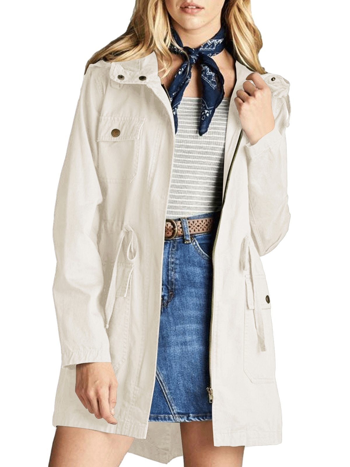 Chaqueta militar caki mujer