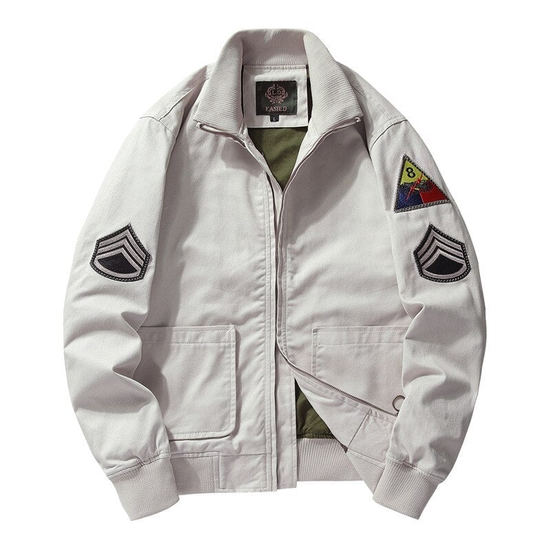 Chaqueta militar con parches hombre