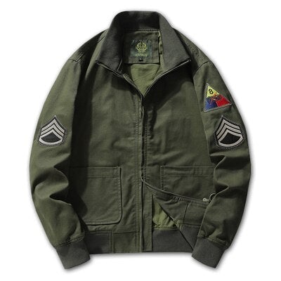 Chaqueta militar con parches hombre