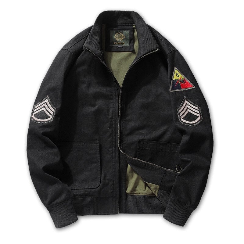 Chaqueta militar con parches hombre