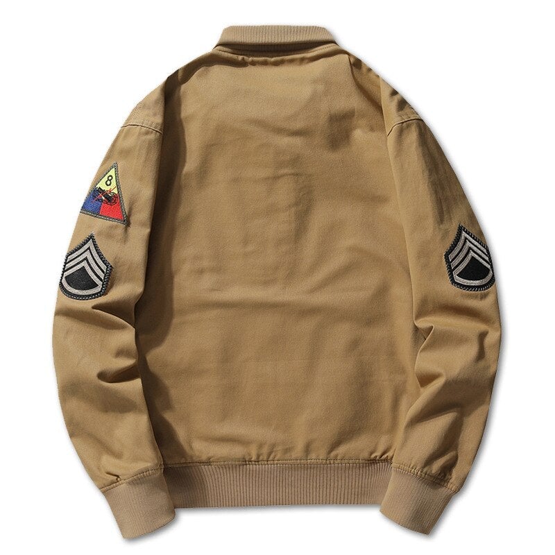 Chaqueta militar con parches hombre