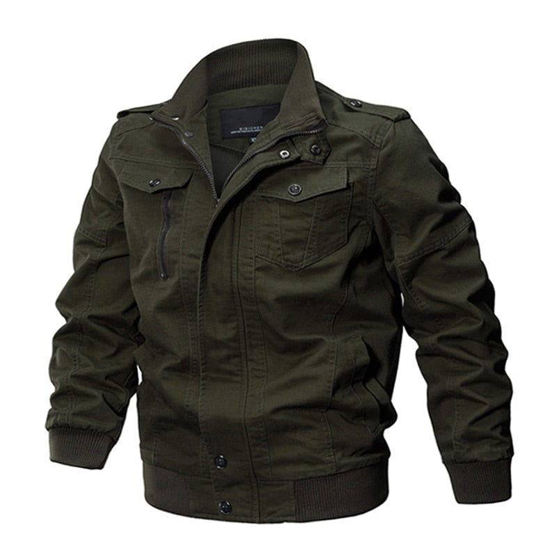 Chaqueta militar negra de hombre