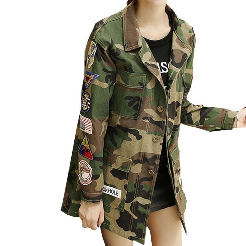Chaqueta militar parches mujer