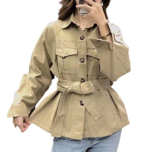 Chaqueta mujer verde kaki estilo militar